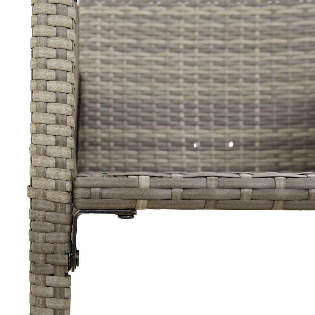 Set Bar da Giardino 5pz senza Cuscini Nero in Polyrattan Acacia | homemem39