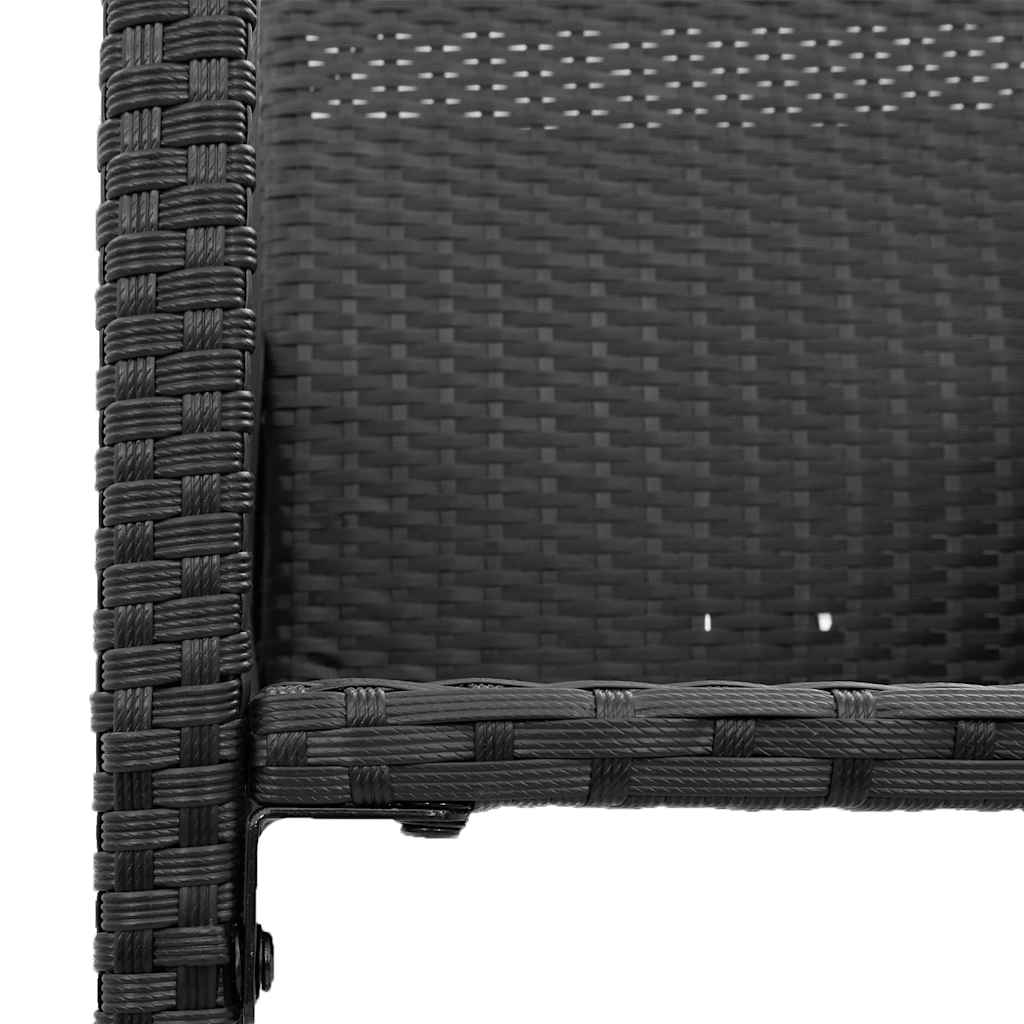 Set Bar da Giardino 5pz senza Cuscini Nero in Polyrattan Acacia | homemem39