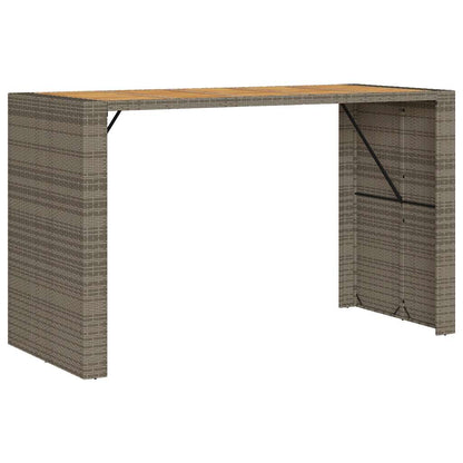 Set Bar da Giardino 7pz senza Cuscini Grigio Polyrattan Acacia | homemem39