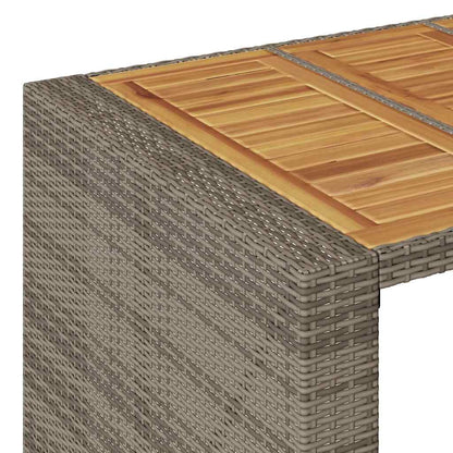 Set Bar da Giardino 5 pz con Cuscini Nero in Polyrattan Acacia | homemem39