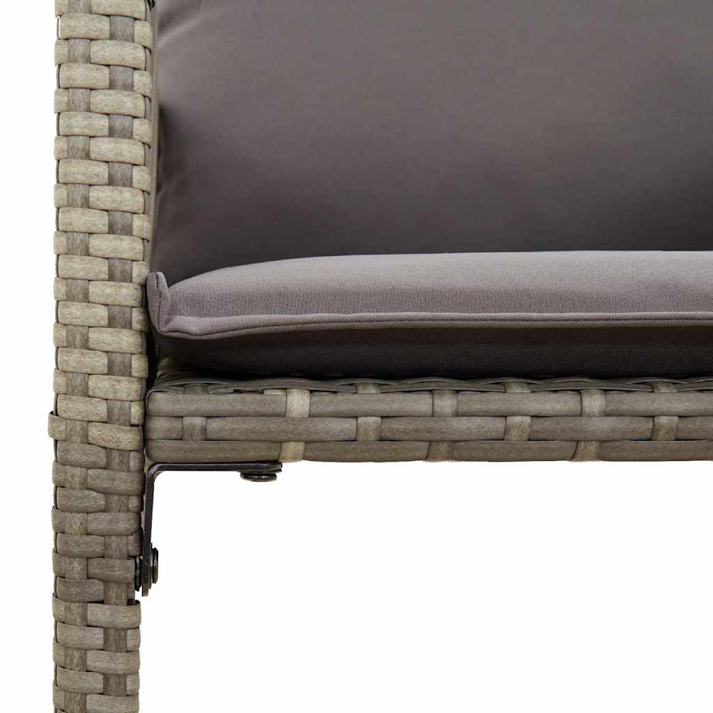 Set Bar da Giardino 5 pz con Cuscini Nero in Polyrattan Acacia | homemem39