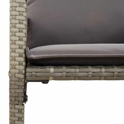 Set Bar da Giardino 7 pz con Cuscini Grigio Polyrattan Acacia | homemem39