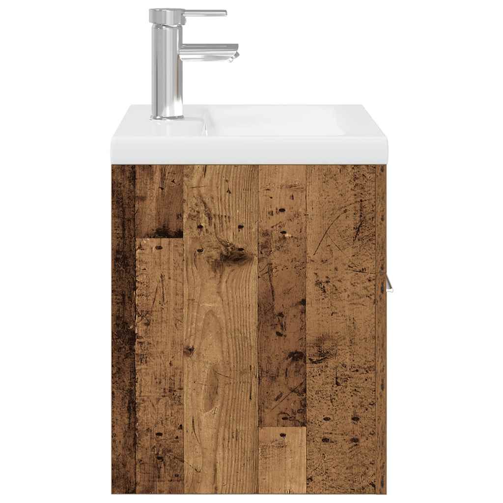 Mobile da Bagno con Lavabo Integrato e Rubinetto Legno Antico | homemem39