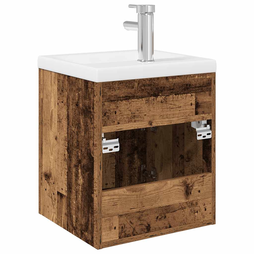 Mobile da Bagno con Lavabo Integrato e Rubinetto Legno Antico | homemem39