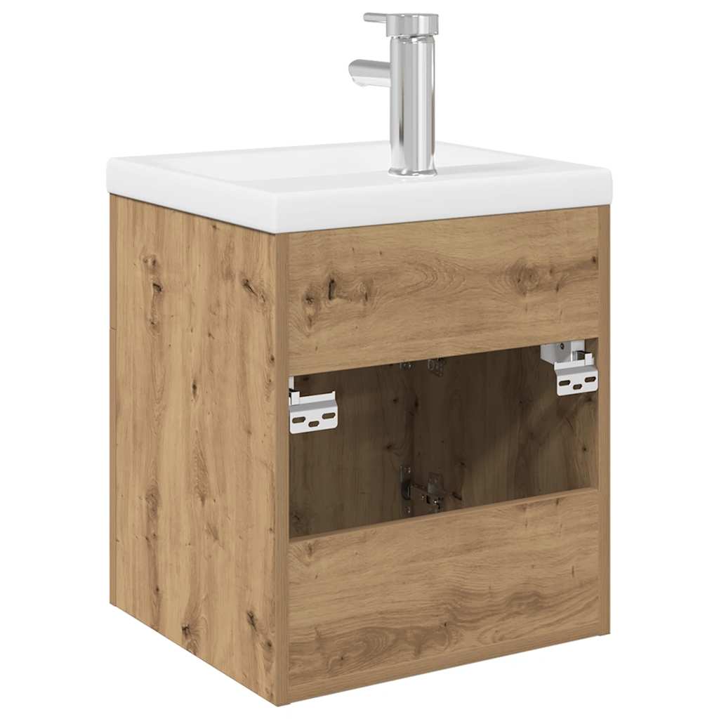 Mobile Bagno con Lavabo Integrato&Rubinetto Rovere Artigianale