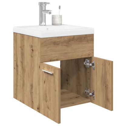 Mobile Bagno con Lavabo Integrato&Rubinetto Rovere Artigianale
