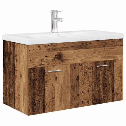 Mobile da Bagno con Lavabo Integrato e Rubinetto Legno Antico | homemem39