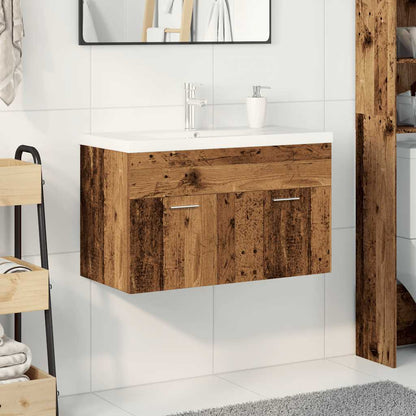 Mobile da Bagno con Lavabo Integrato e Rubinetto Legno Antico | homemem39