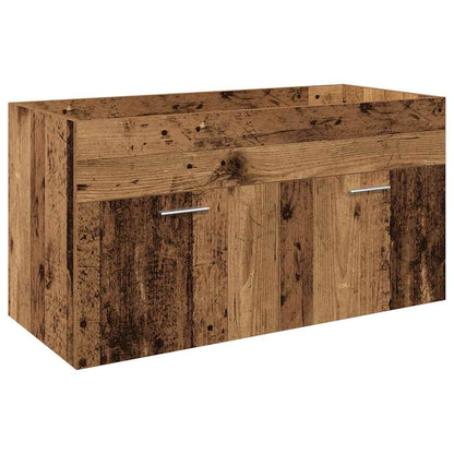 Set Mobili da Bagno 3 pz Legno Antico in Legno Multistrato