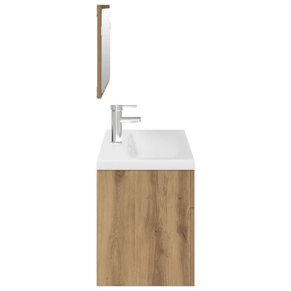 Set Mobili da Bagno 3 pz Rovere Artigianale Legno Multistrato