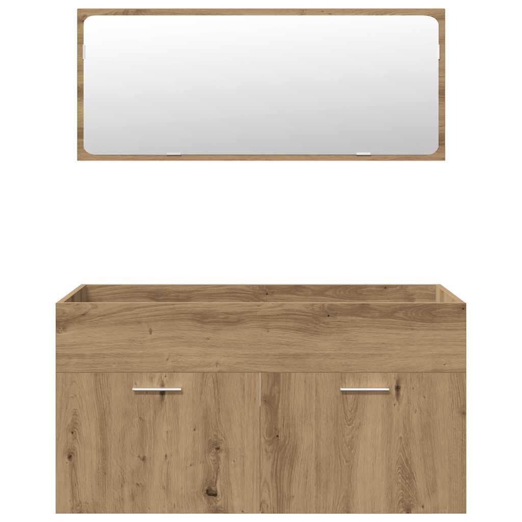 Set Mobili da Bagno 5 pz Rovere Artigianale Legno Multistrato