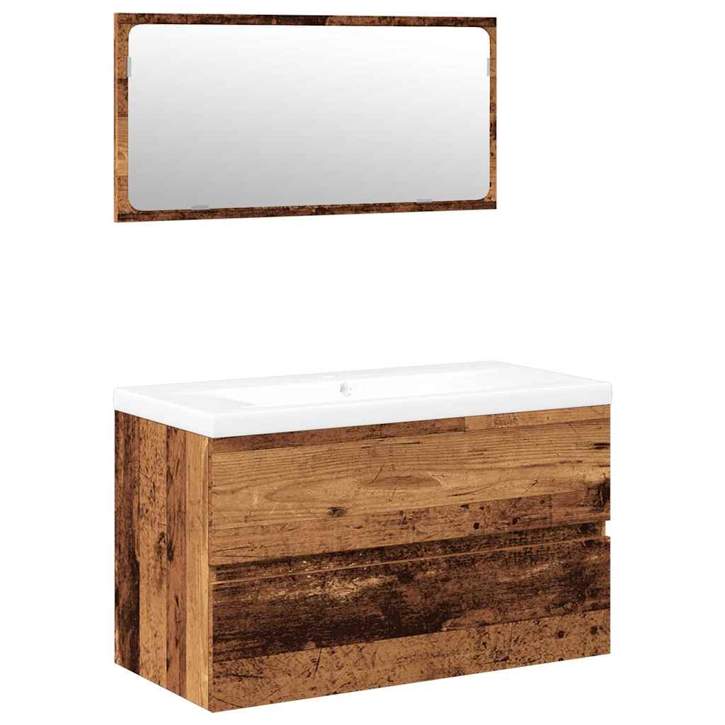 Set Mobili da Bagno Legno Antico in Legno Multistrato | homemem39