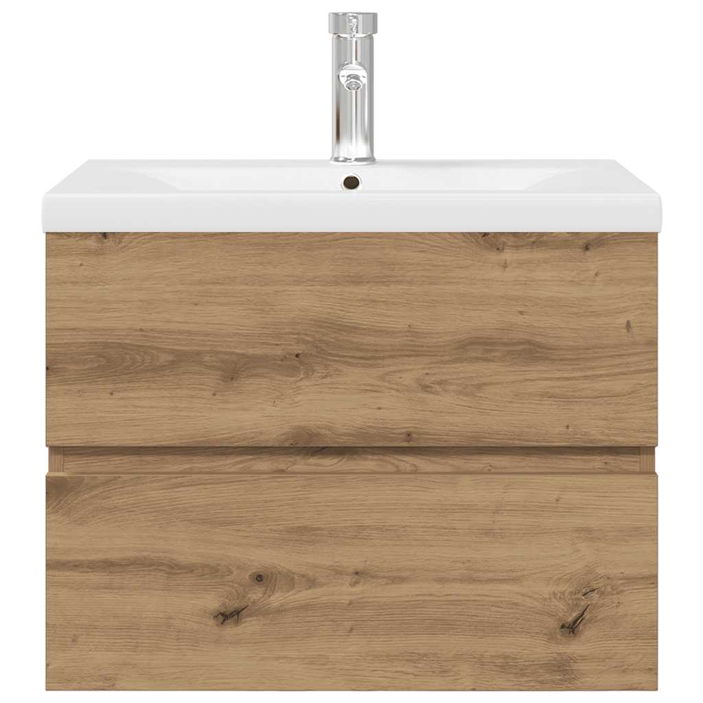 Mobile Bagno con Lavabo Integrato&Rubinetto Rovere Artigianale | homemem39