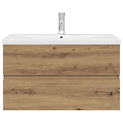Mobile Bagno con Lavabo Integrato&Rubinetto Rovere Artigianale | homemem39