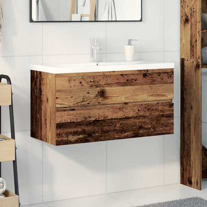 Mobile da Bagno con Lavabo Integrato e Rubinetto Legno Antico | homemem39