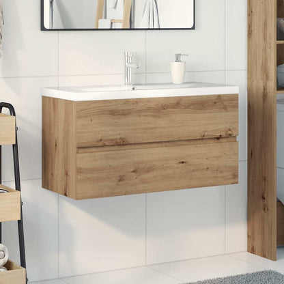 Mobile Bagno con Lavabo Integrato&Rubinetto Rovere Artigianale | homemem39