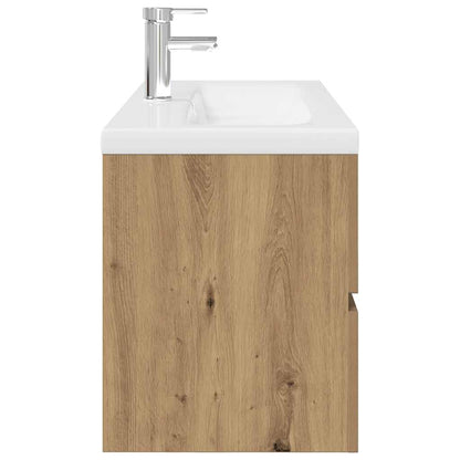 Mobile Bagno con Lavabo Integrato&Rubinetto Rovere Artigianale | homemem39