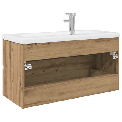 Mobile Bagno con Lavabo Integrato&Rubinetto Rovere Artigianale | homemem39