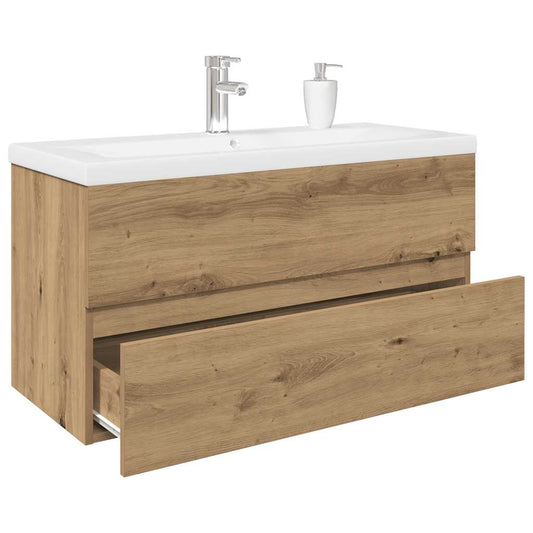 Mobile Bagno con Lavabo Integrato&Rubinetto Rovere Artigianale | homemem39