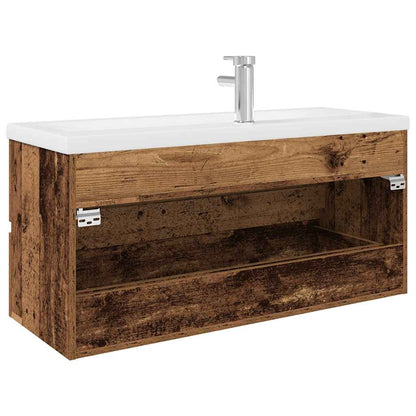 Mobile da Bagno con Lavabo Integrato e Rubinetto Legno Antico | homemem39