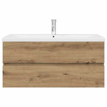 Mobile Bagno con Lavabo Integrato&Rubinetto Rovere Artigianale | homemem39