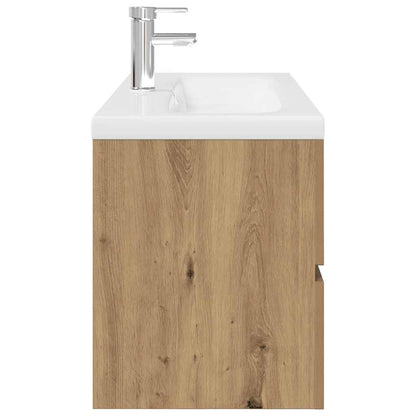 Mobile Bagno con Lavabo Integrato&Rubinetto Rovere Artigianale | homemem39
