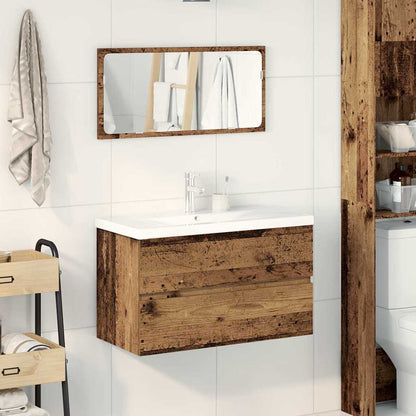 Set Mobili da Bagno 3 pz Legno Antico in Legno Multistrato