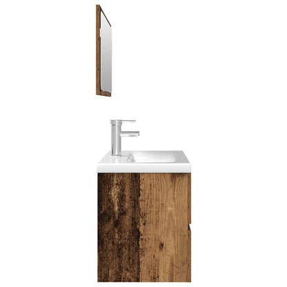 Set Mobili da Bagno 3 pz Legno Antico in Legno Multistrato | homemem39