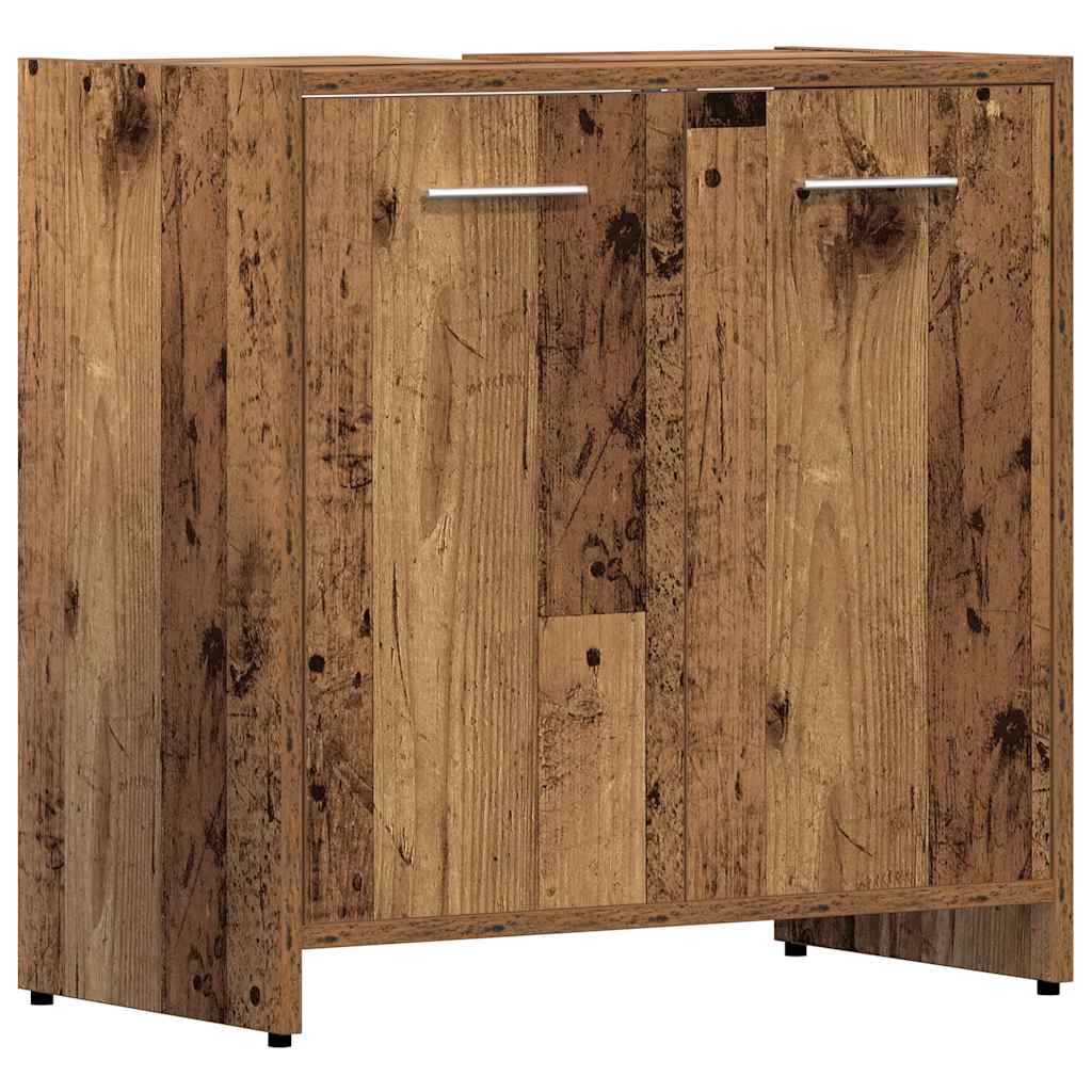 Set Mobili da Bagno 4 pz Legno Antico in Legno Multistrato | homemem39