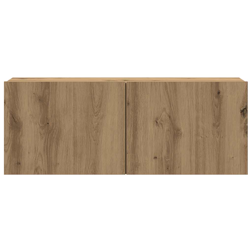 Mobili TV a Parete 4 pz Rovere Artigianale in Legno Multistrato - homemem39