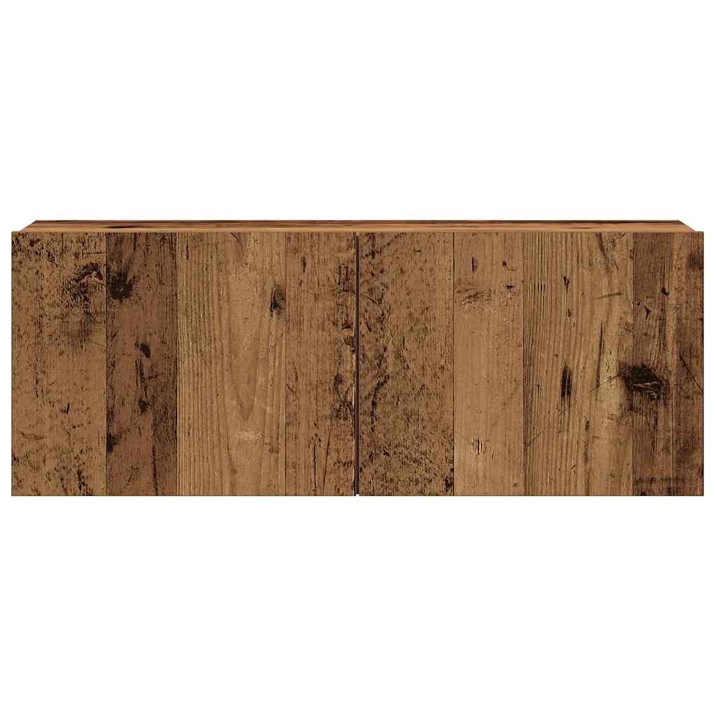 Set Mobile TV 8 pz Montato a Parete Legno Antico in Truciolato | homemem39
