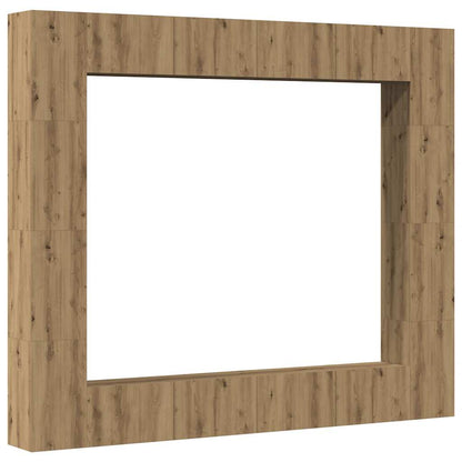 Set Mobile TV 8 pz Montato a Parete Rovere in Legno Multistrato | homemem39
