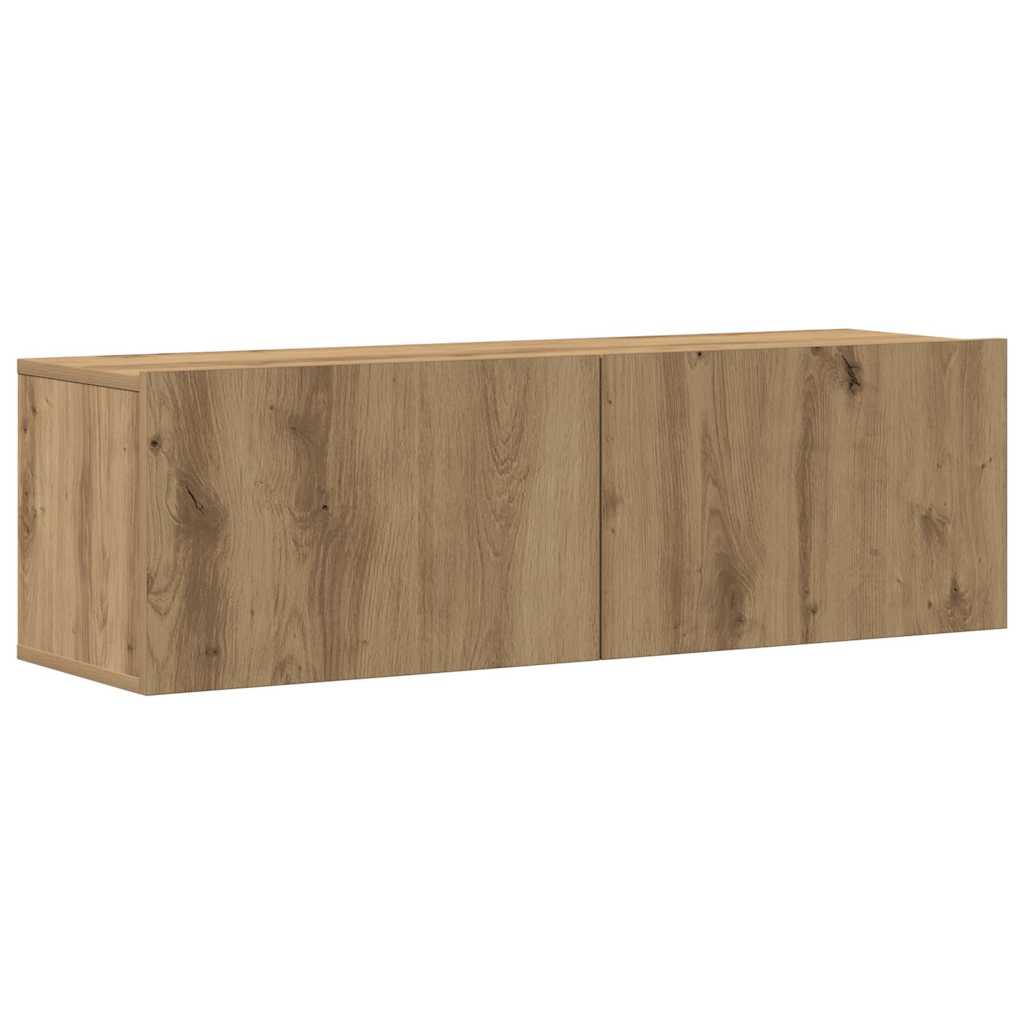 Set Mobile TV 8 pz Montato a Parete Rovere in Legno Multistrato | homemem39