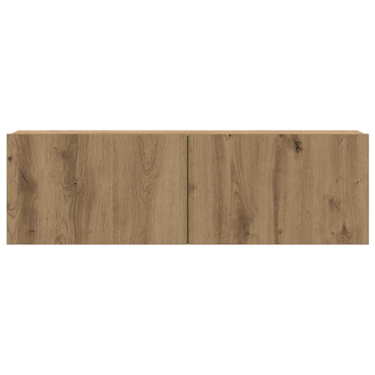 Set Mobile TV 8 pz Montato a Parete Rovere in Legno Multistrato | homemem39