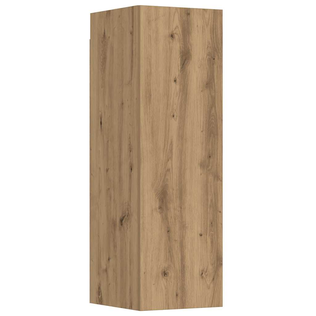 Mobili TV a Parete 5 pz Rovere Artigianale in Legno Multistrato | homemem39