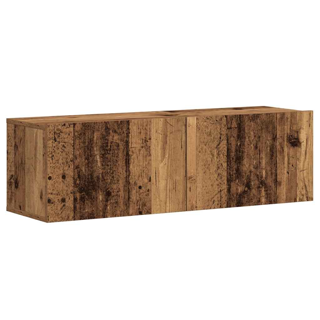 Mobili TV a Parete 3 pz Legno Antico in Legno Multistrato