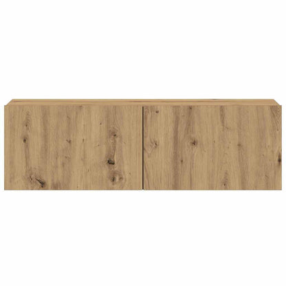 Mobili TV a Parete 3 pz Rovere Artigianale in Legno Multistrato