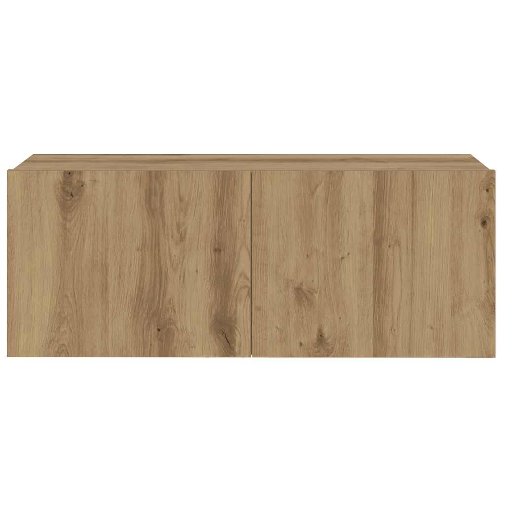 Mobili TV a Parete 3 pz Rovere Artigianale in Legno Multistrato | homemem39