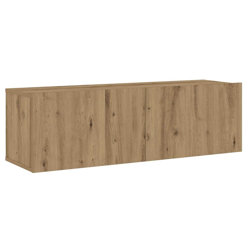 Mobili TV a Parete 3 pz Rovere Artigianale in Legno Multistrato | homemem39