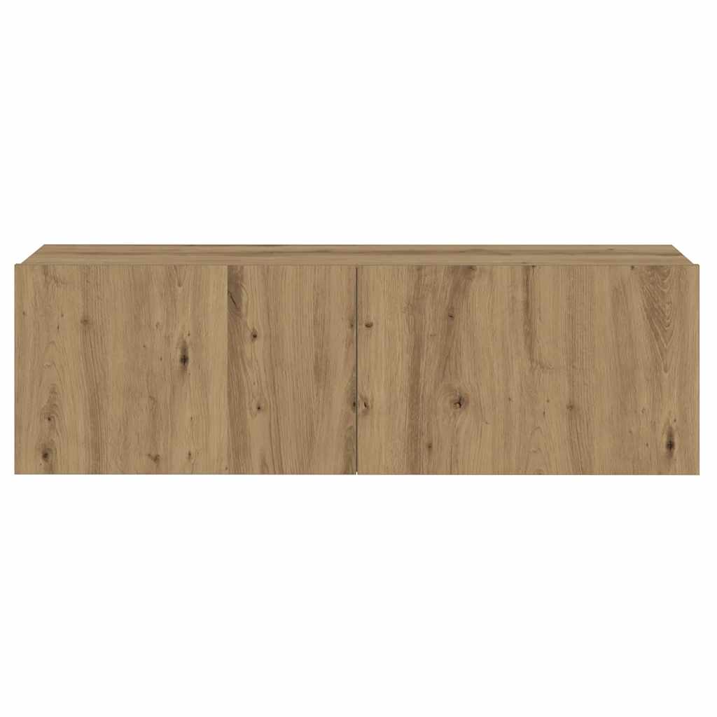 Mobili TV a Parete 3 pz Rovere Artigianale in Legno Multistrato | homemem39