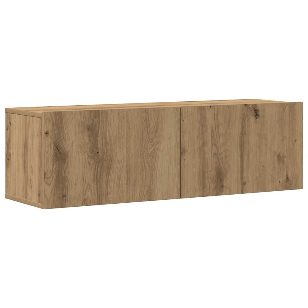 Mobili TV a Parete 4 pz Rovere Artigianale in Legno Multistrato | homemem39