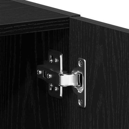 Mobile Lavatrice Rovere Nero 64x24x190 cm in Legno Multistrato | homemem39