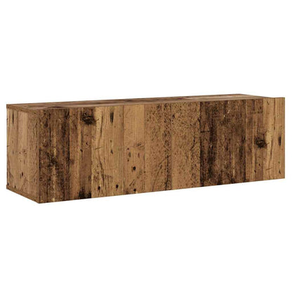 Set Mobile TV 8 pz Montato a Parete Legno Antico in Truciolato | homemem39
