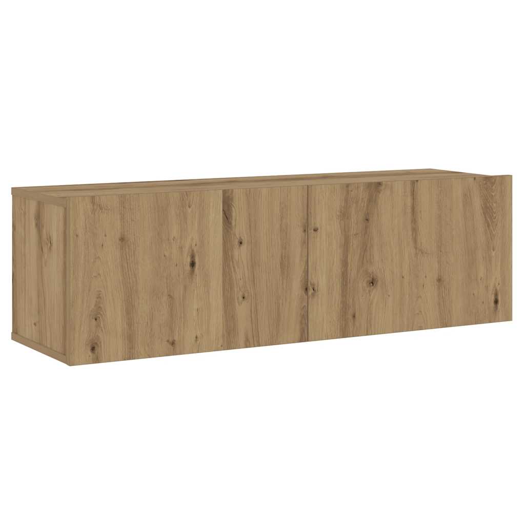 Set Mobile TV 8 pz Montato a Parete Rovere in Legno Multistrato | homemem39