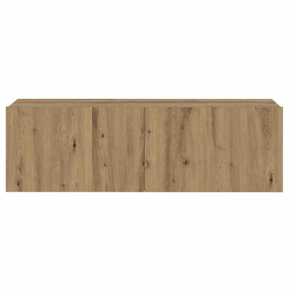 Set Mobile TV 8 pz Montato a Parete Rovere in Legno Multistrato | homemem39