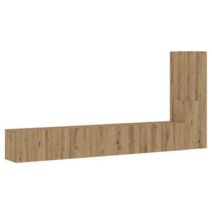 Mobili TV a Parete 3 pz Rovere Artigianale in Legno Multistrato | homemem39