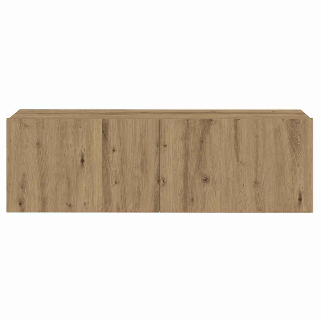 Mobili TV a Parete 3 pz Rovere Artigianale in Legno Multistrato | homemem39