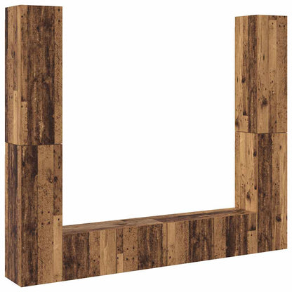 Mobili TV a Parete 6 pz Legno Vecchio Legno Multistrato | homemem39