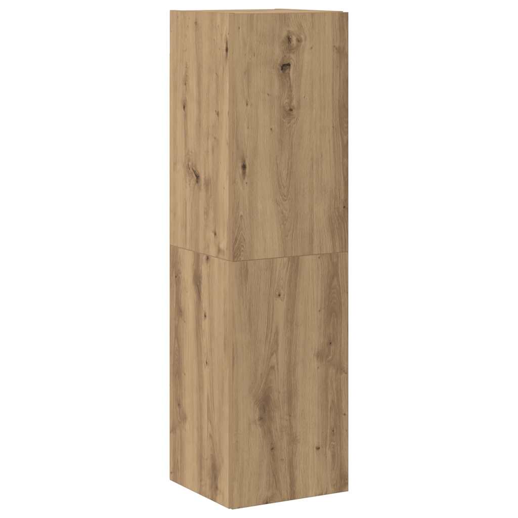 Mobili TV a Parete 6 pz Rovere Artigianale Legno Multistrato