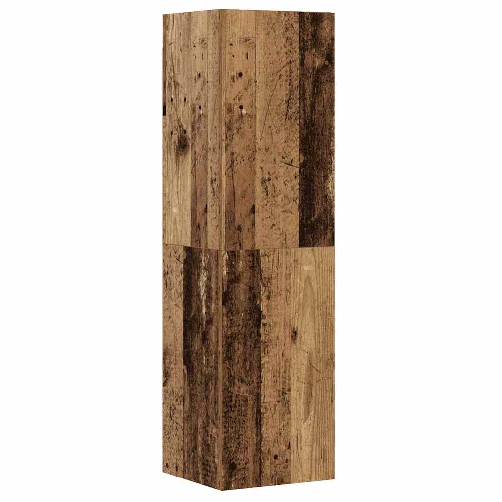 Set Mobile TV 5 pz Montato a Parete Legno Antico in Truciolato | homemem39